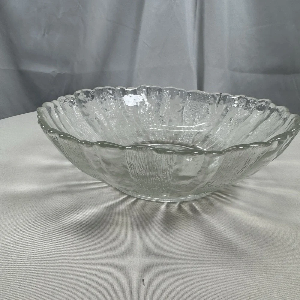 MCM Anchor Hocking Country Estate Clear Glass Sunflower‎ Dish 1960's